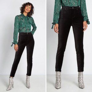 NWT Modcloth Black Skinny Velvet Pants | 8
